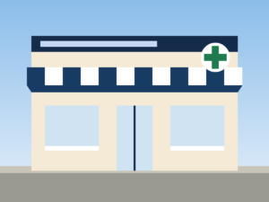 Pharmacy storefront (illustration)