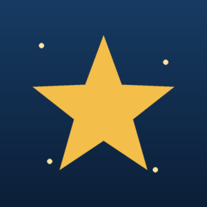 A gold star on a deep blue ground