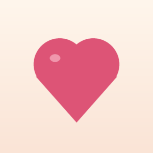 A pink heart on a cream ground